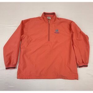 Ashworth Pacific Dunes Golf Windbreaker Mens Medium Salmon Orange Quarter Zip